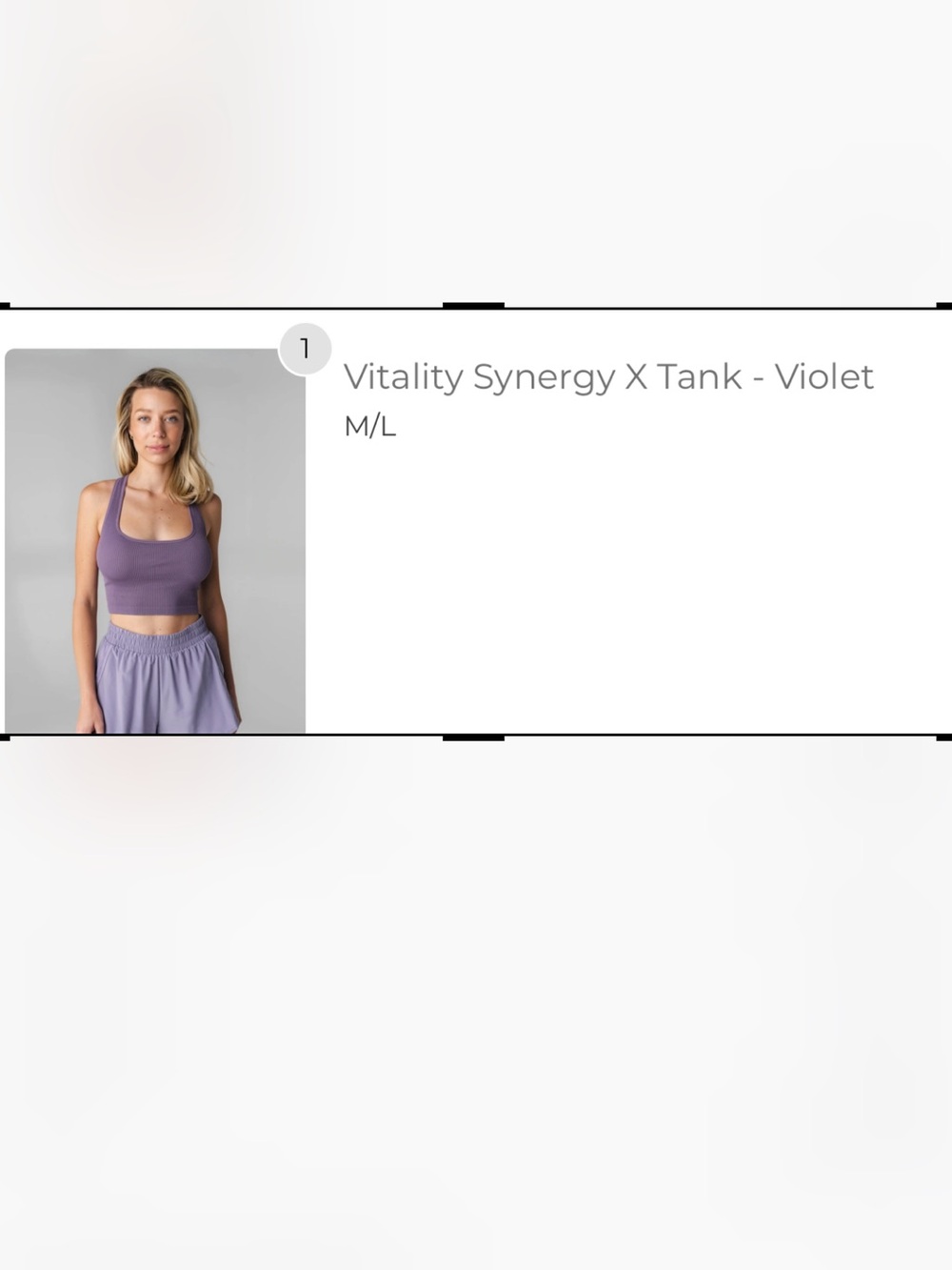 Vitality Purple Tank with cross back